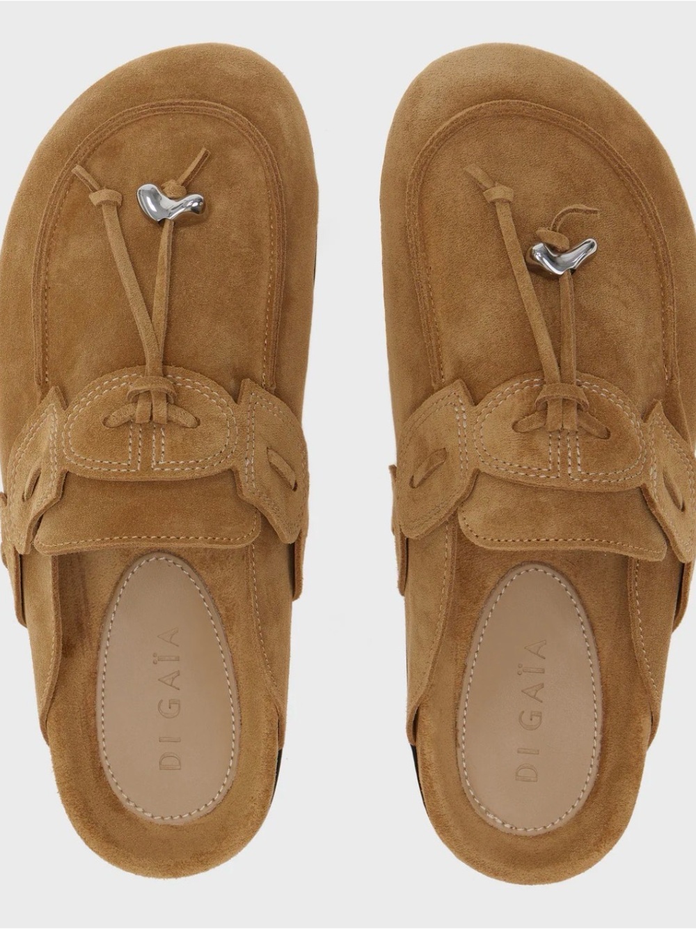 Suede Tassel Backless Mules in Tan - Picture 2 of 7